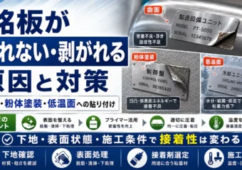 銘板が貼れない・剥がれる原因と対策｜曲面・粉体塗装・低温面への貼り付け