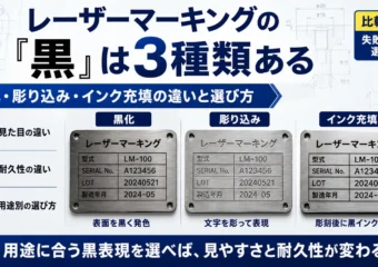 レーザーマーキングの「黒」は3種類ある｜黒化・彫り込み・インク充填の違いと選び方